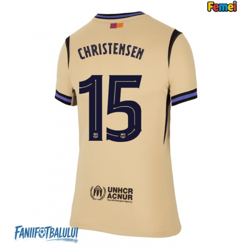 Barcelona Andreas Christensen #15 Tricou Fotbal Replică 2025-26 Femei Deplasare Barcelona Andreas Christensen #15 Tricou Fotbal Replică 2025-26 Femei Deplasare